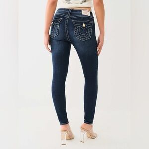 True religion Jennie Big T Mid Rise Curvy Skinny Jean flap pockets Y2K